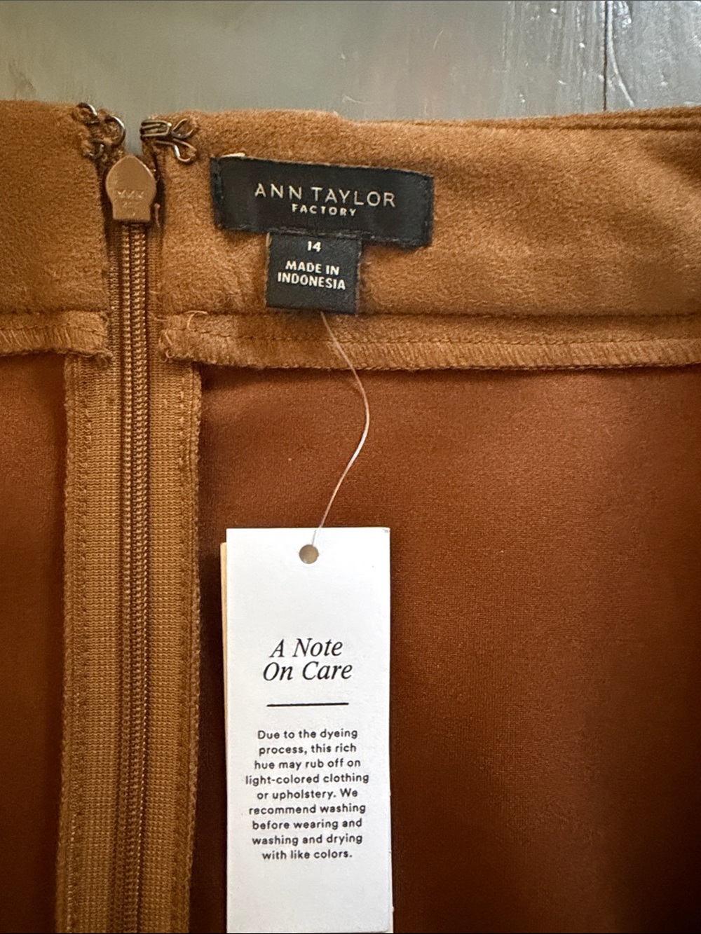 Ann Taylor Camel Panel A-Line Mini Skirt - Picture 2 of 6
